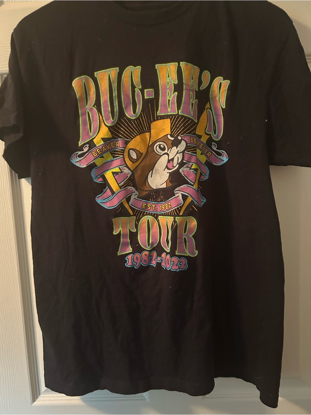 Buc-ee's Tour Graphic Tee - Black with Multicolor Print